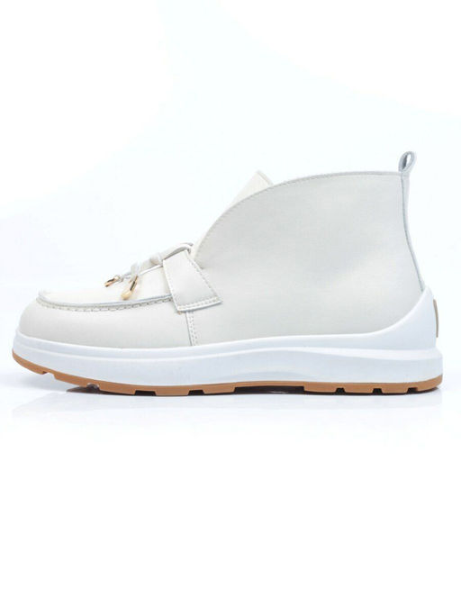 01-5281-2 WHITE Ботинки демисезонные женские (натуральная кожа, байка)