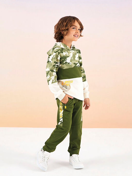 Kap??onlu Bask?l? Uzun Kollu Erkek ?ocuk Sweatshirt - Waikiki фото 3