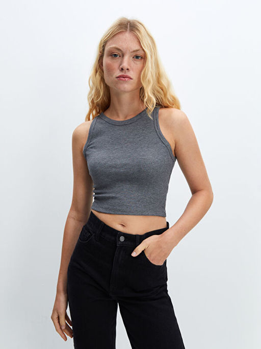 Bisiklet Yaka Kad?n Crop