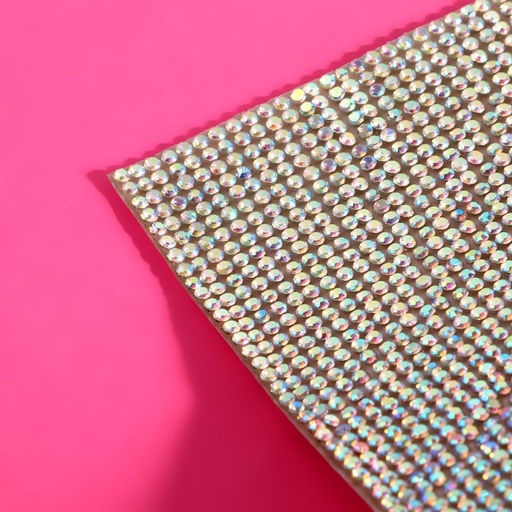 Стразы самоклеящиеся на листе, с голографией, d = 2 мм, 40 × 24 см, цвет серебряный