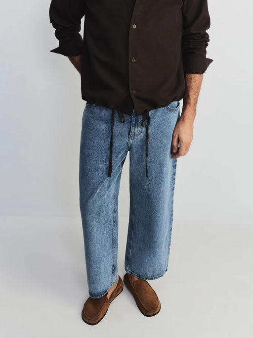 Укороченные джинсы широкие / Zarina  фото 2