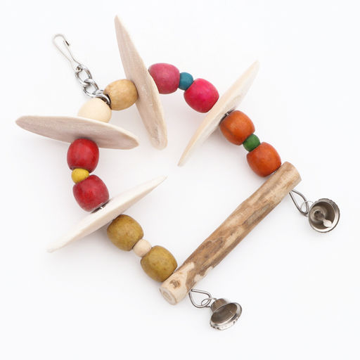 Игрушка для птиц с колокольчиком и минеральным камнем, 15 х 10 см - Пижон фото 5