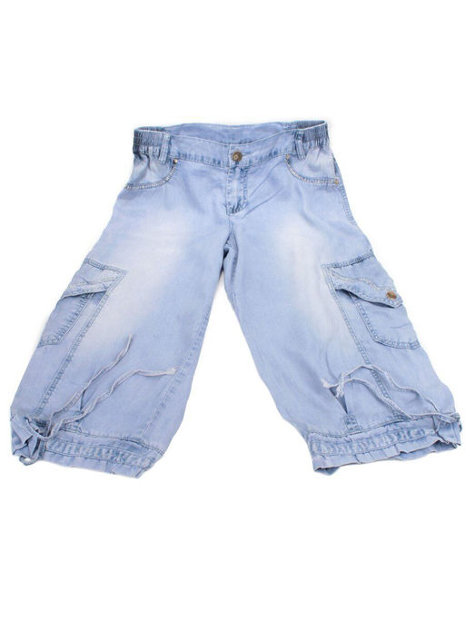 8305 LT. BLUE Брюки капри женские