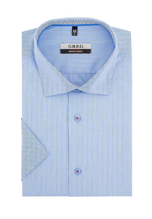 Сорочка мужская короткий рукав GREG 211/108/Z/1p STRETCH_x_GB  фото 2