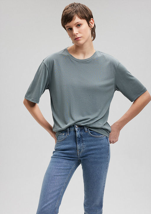 Gri Modal Basic Tisort