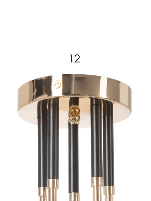 Люстра A4046/5, 5×60 Вт, E27, чёрная, золотистая