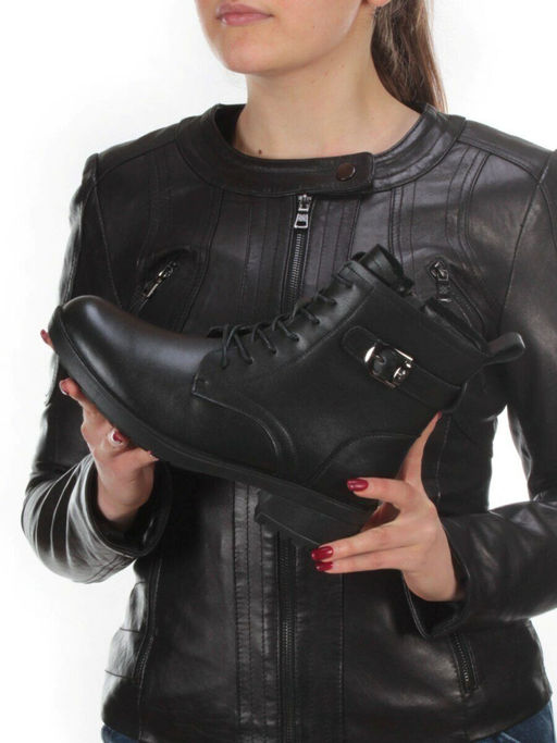 01-5559-1 BLACK Ботинки демисезонные (натуральная кожа, байка) - Фабричный китай фото 2