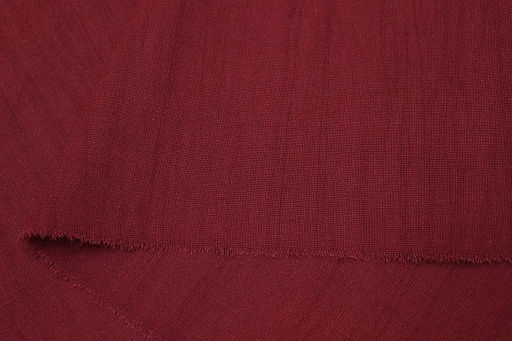 Хлопколен винтаж (жгутовое окрашивание) цв.Бордовый, ш.1.5м, лен-15%, хлопок-85%, 200гр/м.кв - Купава фото 4