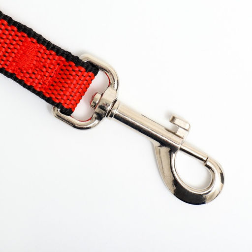 Поводок 7 м х 2 см, красно-чёрный - Пижон фото 2