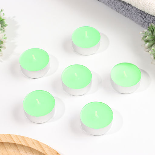 Цена за 2 шт. Набор чайных свечей ароматических "Яблоко", 3,8х1,6 см, 3,5 ч, 12 г, 6 штук