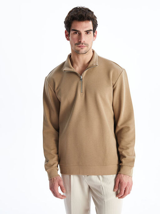 Dik Yaka Erkek Sweatshirt