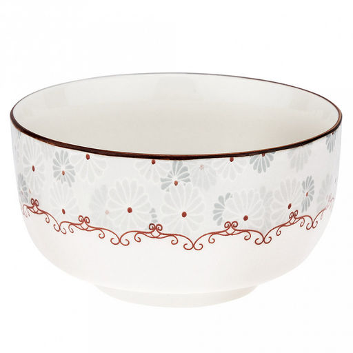 "Классика" Пиала фарфоровая 580мл, д12,7х7см, с деколью, отводка (Китай)