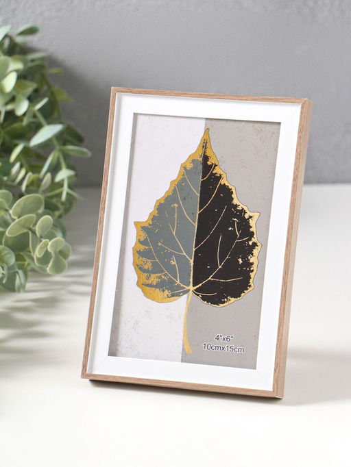 Цена за 2 шт. Фоторамка пластик 10х15 см "Современная классика" беж и белый 16х10,8х1,5 см