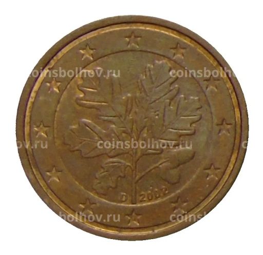 Монета 2 евроцента 2002 года D Германия