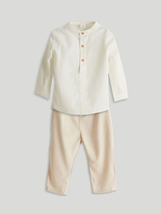 Keten Kar???ml? Erkek Bebek G?mlek