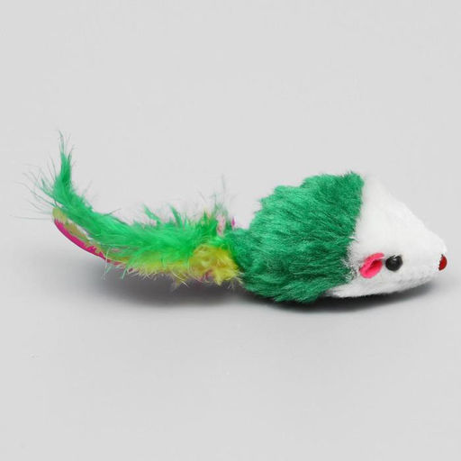 Цена за 2 шт. Набор игрушек для кошек: мышь 5 см, шарик с бубенчиком 3.8 см, цвет МИКС