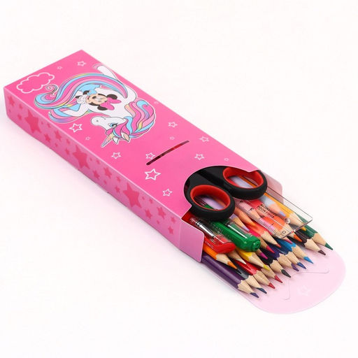 Цена за 5 шт. Пенал-футляр пластиковый, 75х195х25 мм, сборный, Минни Маус и единорог - Disney фото 2