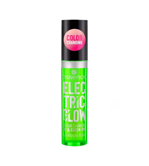 essence Масло для губ и щёк, меняющее цвет Lip & Cheek Oil Electric Glow Color Changing 4,4 мл