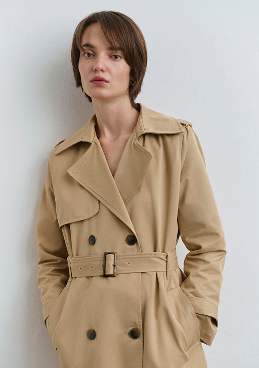 Kahverengi Trenckot - Mavi фото 7