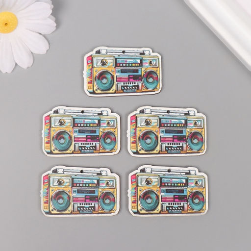 Цена за 5 шт. Декор для творчества дерево «Бумбокс», 2.9×4.5×0.3 см