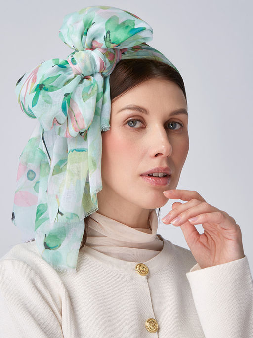 Большой, мягкий, тонкий и очень нежный двусторонний палантин с рисунком - Tantino фото 10