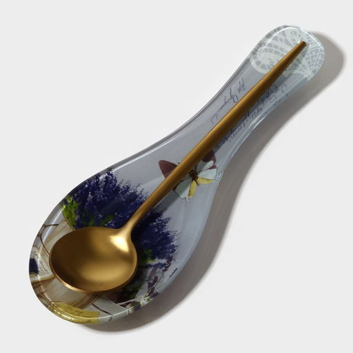 Подставка под ложку Доляна «Лаванда», 23.5×8.3 см, стекло