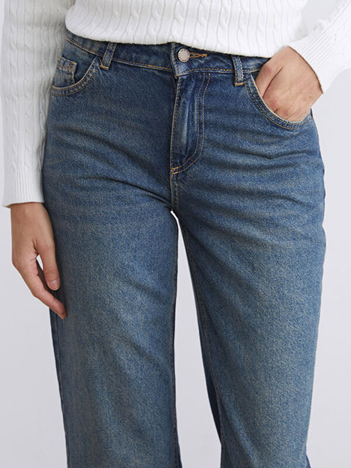 Wideleg Kad?n Jean Pantolon