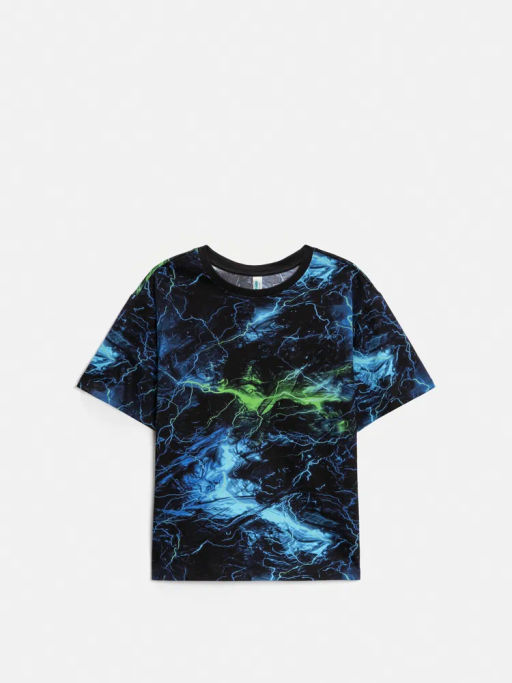 ACOOLA / Футболка детская для мальчиков Gillan холодный синий принт  фото 6