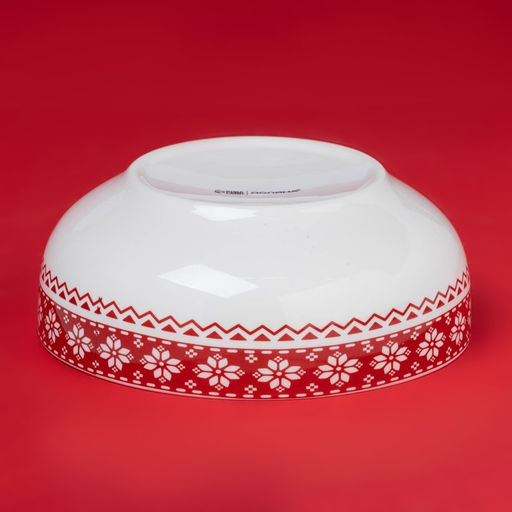 Салатник новогодний Доляна «Финский лес», 580 мл, 15,5×6 см, фарфор, белый