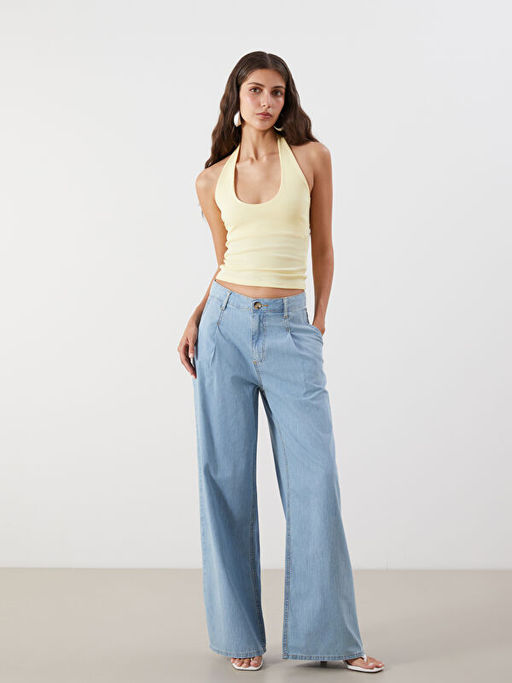 Wideleg Kad?n Jean Pantolon