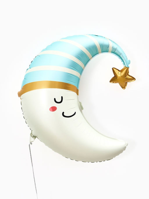 Цена за 2 шт. Воздушный шар фольгированный 28" «Месяц, голубой»