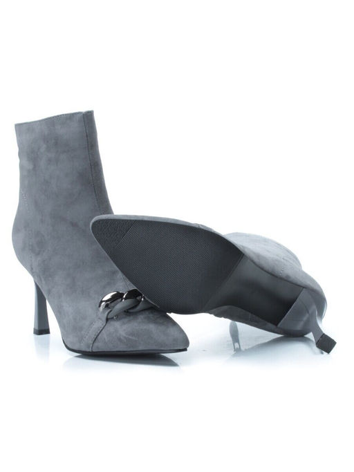 01-PCM343-6 DK. GRAY Ботинки демисезонные женские (натуральная замша, байка)