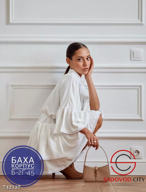 Женское платье с отделкой кружевом - Bruno фото 4