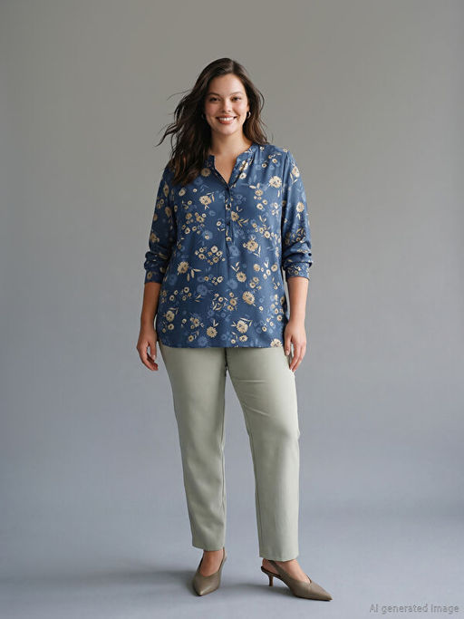 Ka??k Yaka ?i?ekli Bluz