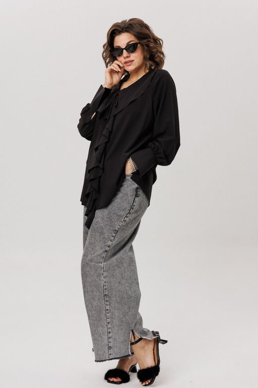 Блуза ANELLI 1679-Р черная романтика  фото 2