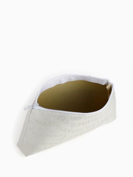 Набор простых косметичек 2 в 1 на молниях, с надписями, белый