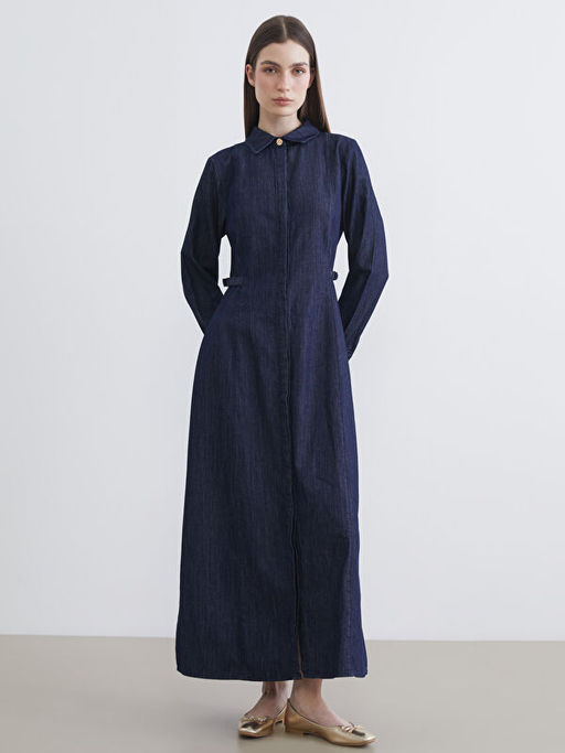 G?mlek Yaka Kad?n Jean Elbise