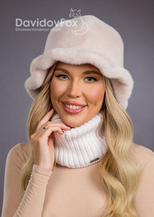 шапка Шляпка экомех волна зефир - Davidovfox фото 2