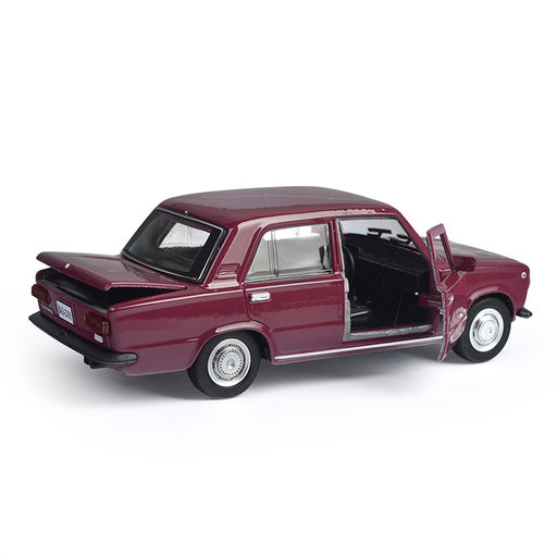 Машина металл ВАЗ-2101 12 см, (двери, багаж, фиолетовый) инерц, в коробке