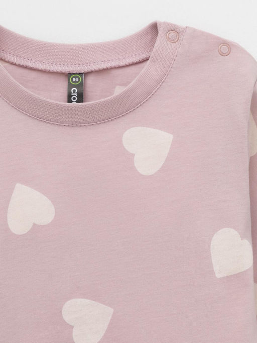 КР 302829/розовый лед,сердечки к597 лонгслив (футболка дл.рукав) д/дев яс