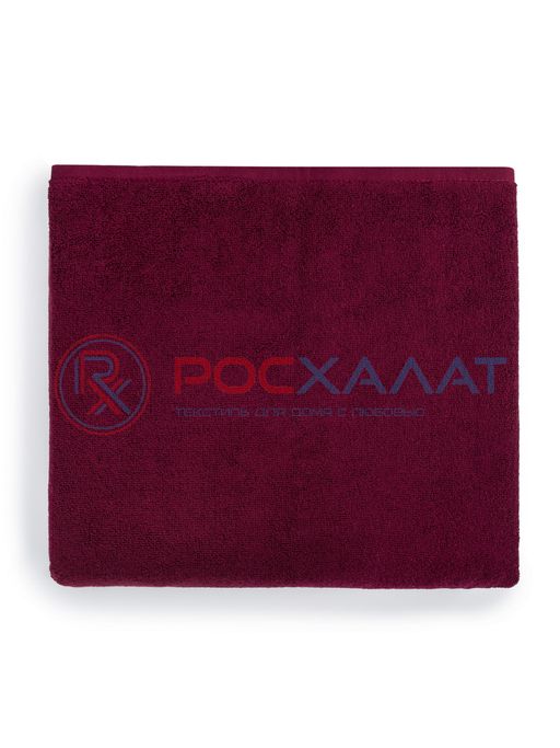 Махровое полотенце без бордюра темно-бордовое ПМ-122 70х140