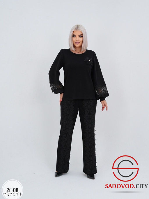 костюм из ткани неопрен и гипюр кружево - Bruno фото 3