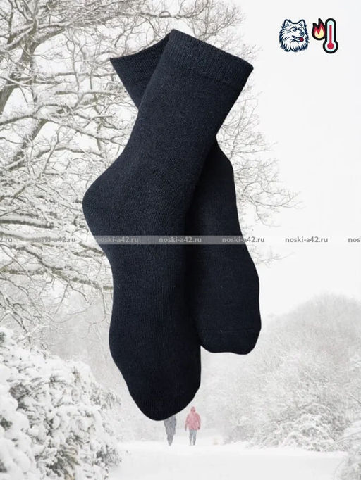 Цена за 12 пар. Термоноски мужские верблюжья шерсть внутри махра арт. А0501 ЧЕРНЫЕ - Bfl фото 5
