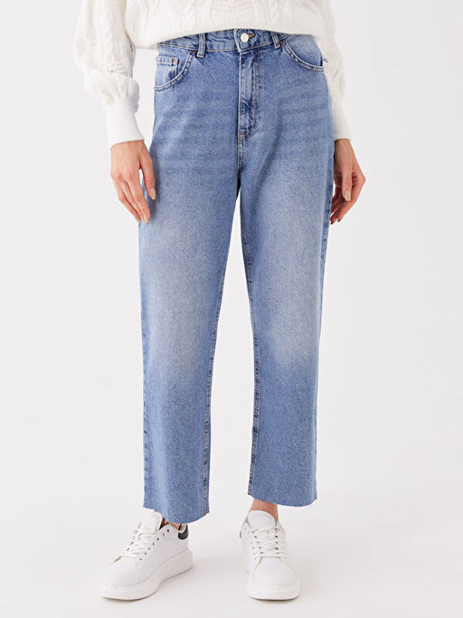 Straight Fit Kad?n Jean Pantolon