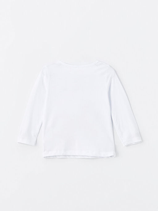 Bisiklet Yaka Bask?l? Uzun Kollu K?z Bebek Pijama ?st - Waikiki фото 3