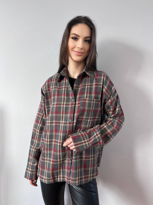 K11205 Рубашка OVER SIZE СВ_РОЗОВЫЙ_02 - Brand фото 4