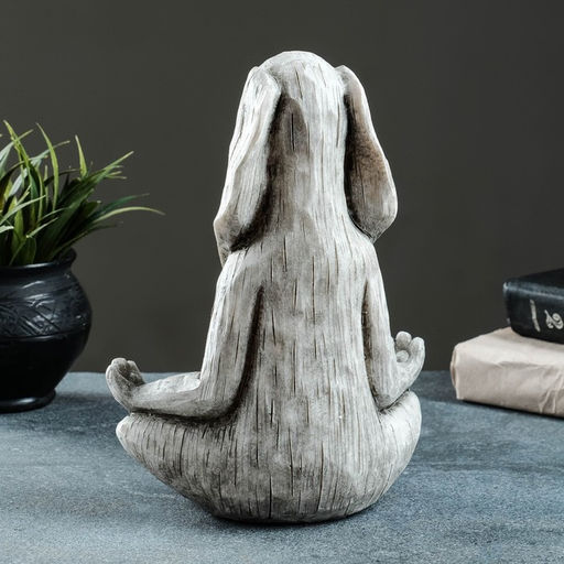 Фигура - подставка для мелочей «Заяц с лотосом», 20×16×43 см, античный