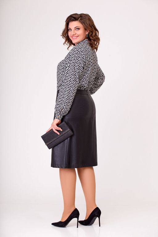 Блуза Swallow 803.2 черный+серебряный узор фото 503