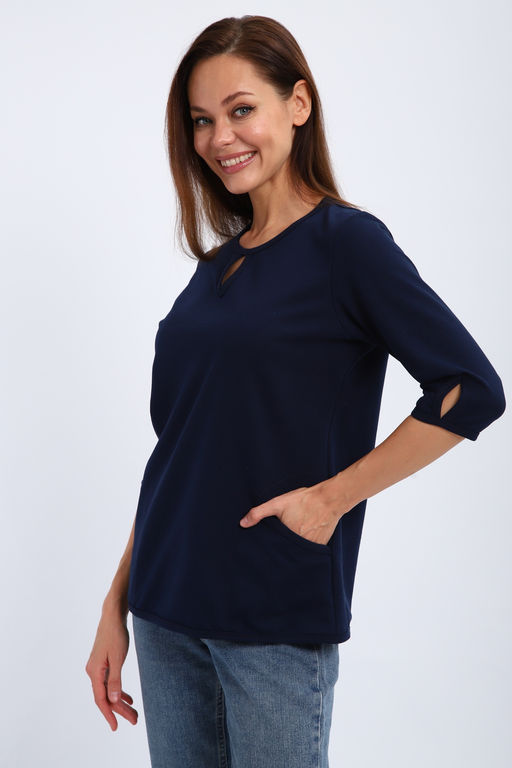 Кофта женская из футера 2-н Анфиса темно синий