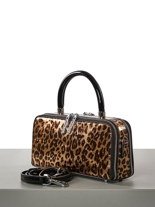 LACCOMA сумка F2069-1-золотистыйй леопард натуральная кожа фото 4